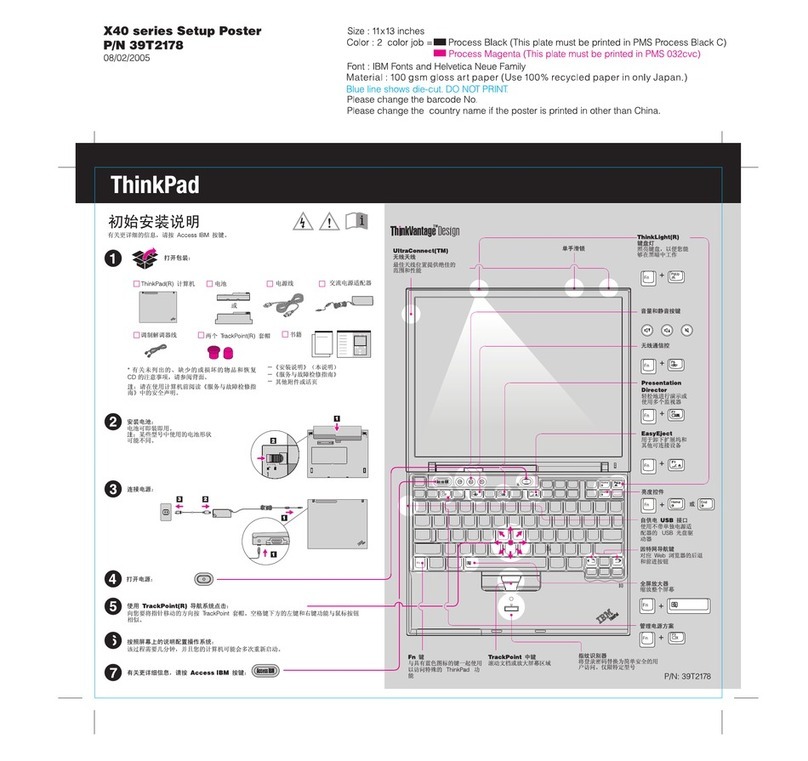Lenovo THINKPAD X40 User manual