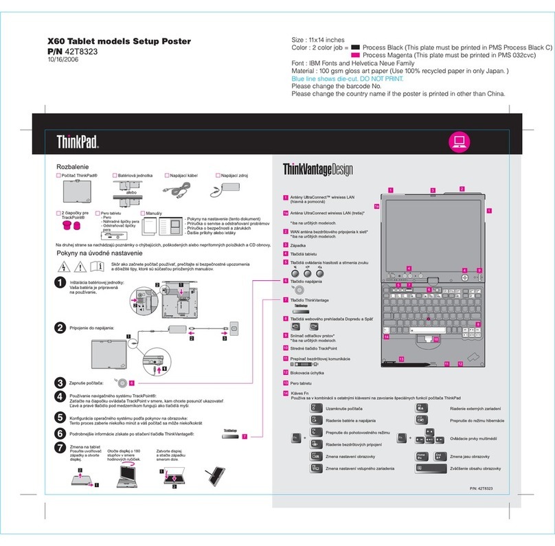 Lenovo ThinkPad X60 Tablet User manual