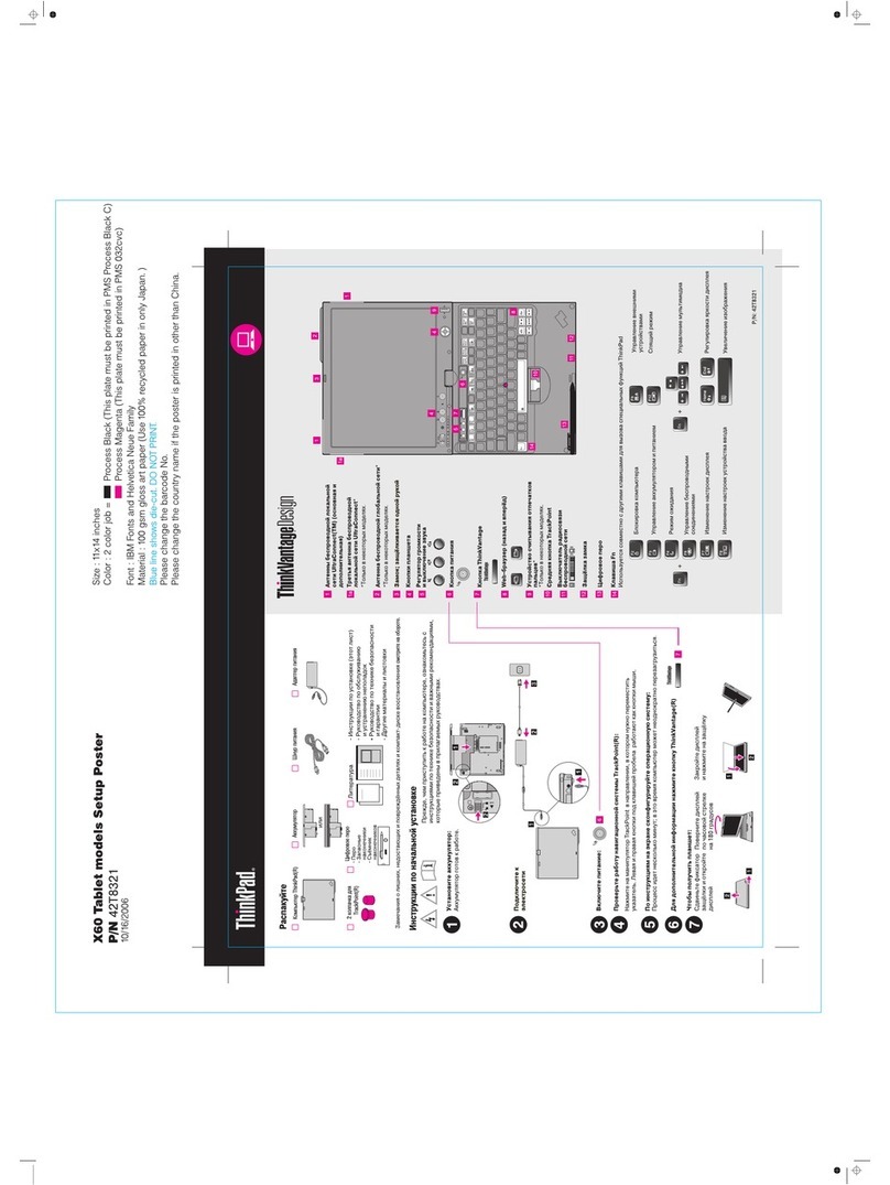 Lenovo ThinkPad X60 Tablet User manual