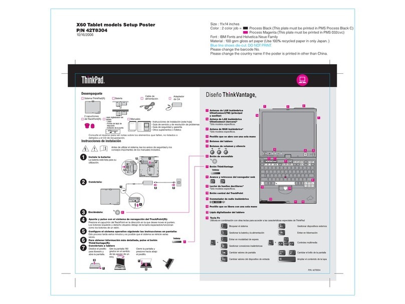 Lenovo ThinkPad X60 Tablet User manual