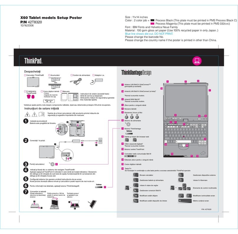 Lenovo ThinkPad X60 Tablet User manual