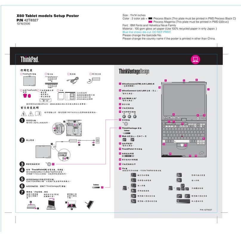 Lenovo ThinkPad X60 Tablet User manual