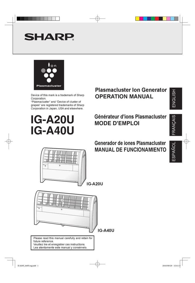 Sharp Plasmacluster IG-A20U User manual