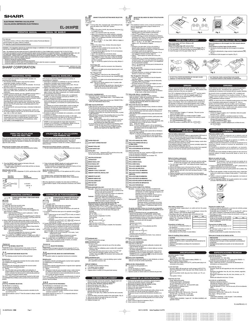 Sharp EL-2630PIII User manual