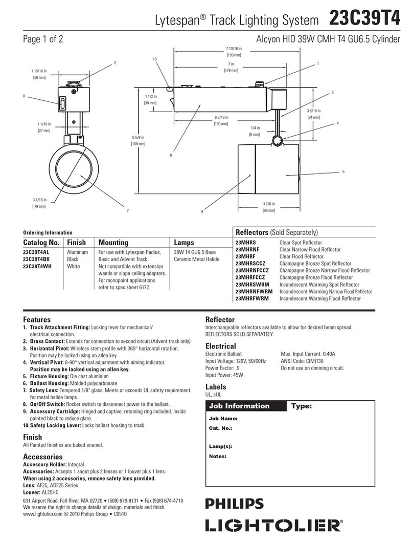 Philips Lightolier Lytespan 23C39T4 User manual