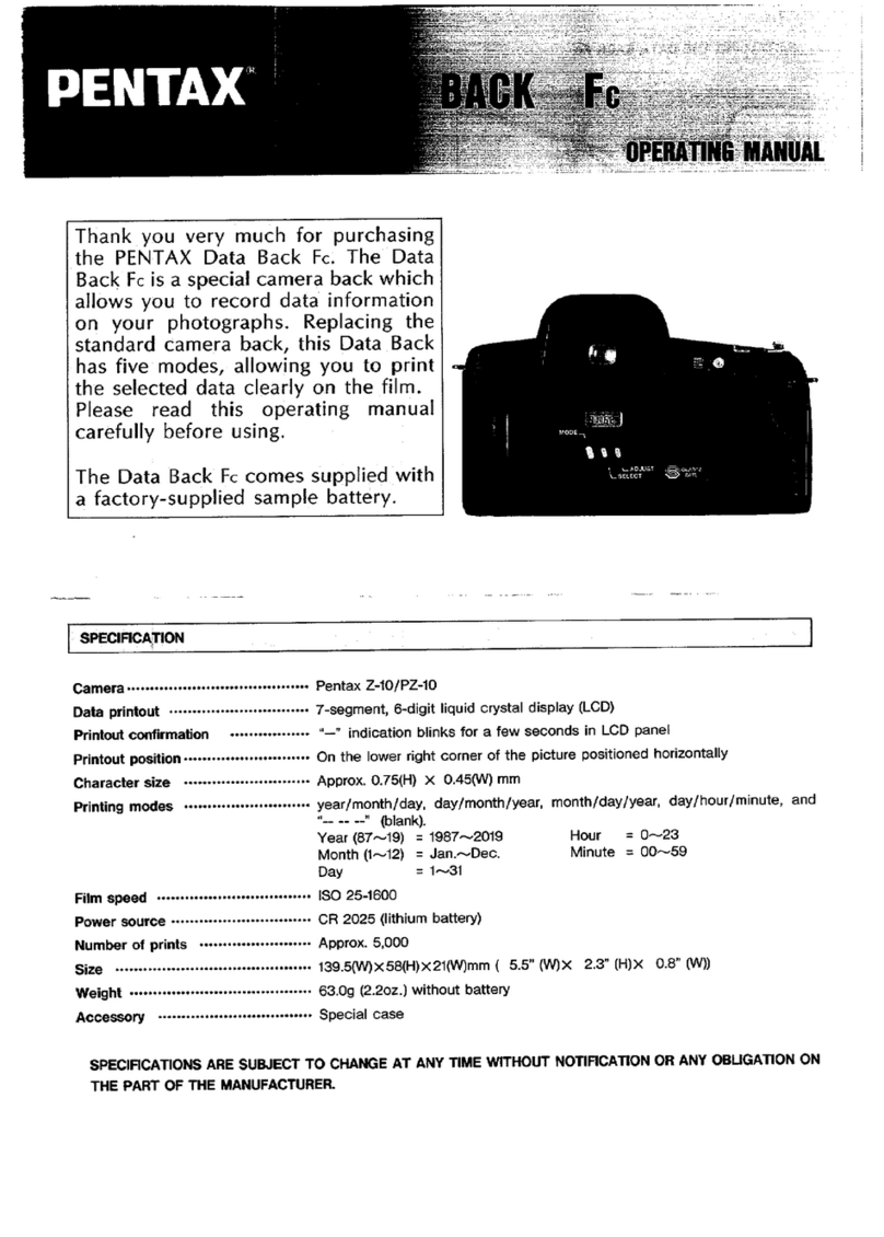 Pentax Data Back Fc User manual Pentax Data Back Fc User manual