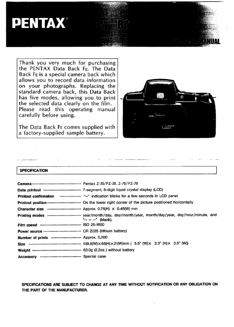 Pentax Data Back Fe User manual