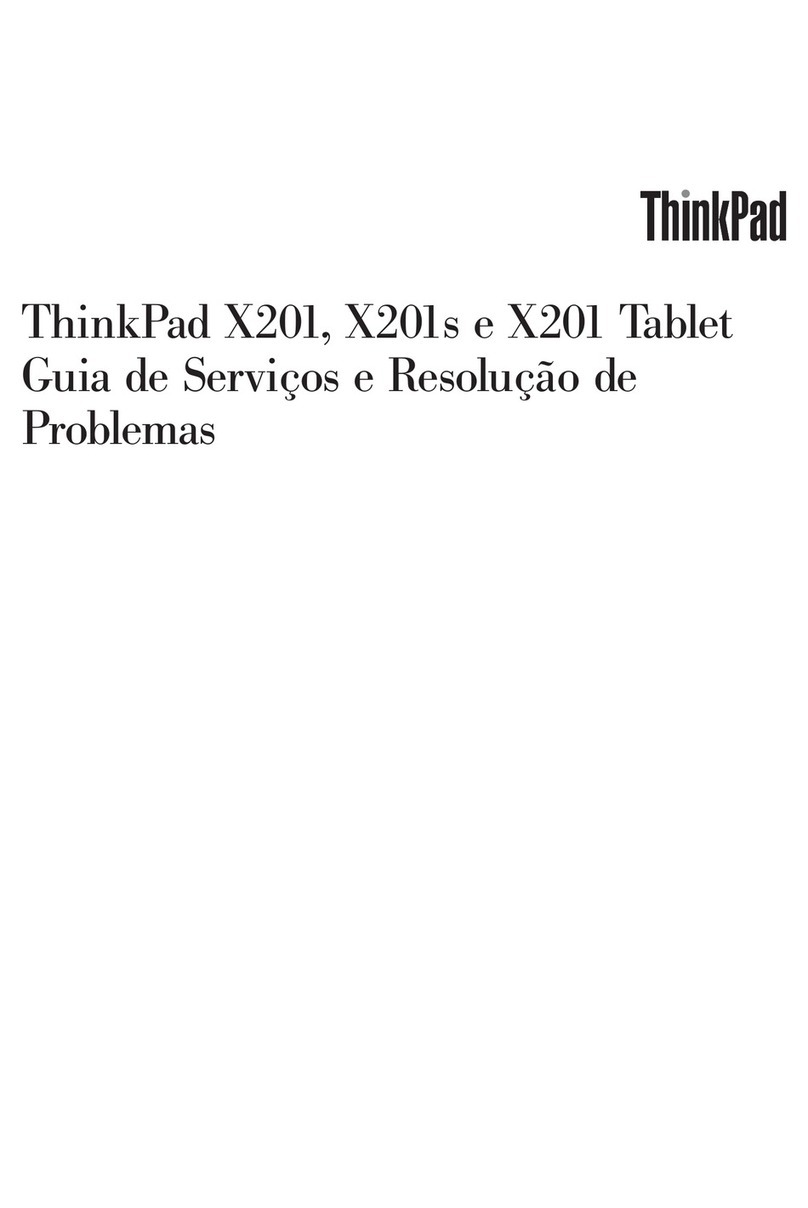 Lenovo ThinkPad X201 Tablet Guia de Serviços e Resolução de Problemas Lenovo ThinkPad X201 Tablet Guia de Serviços e Resolução de Problemas