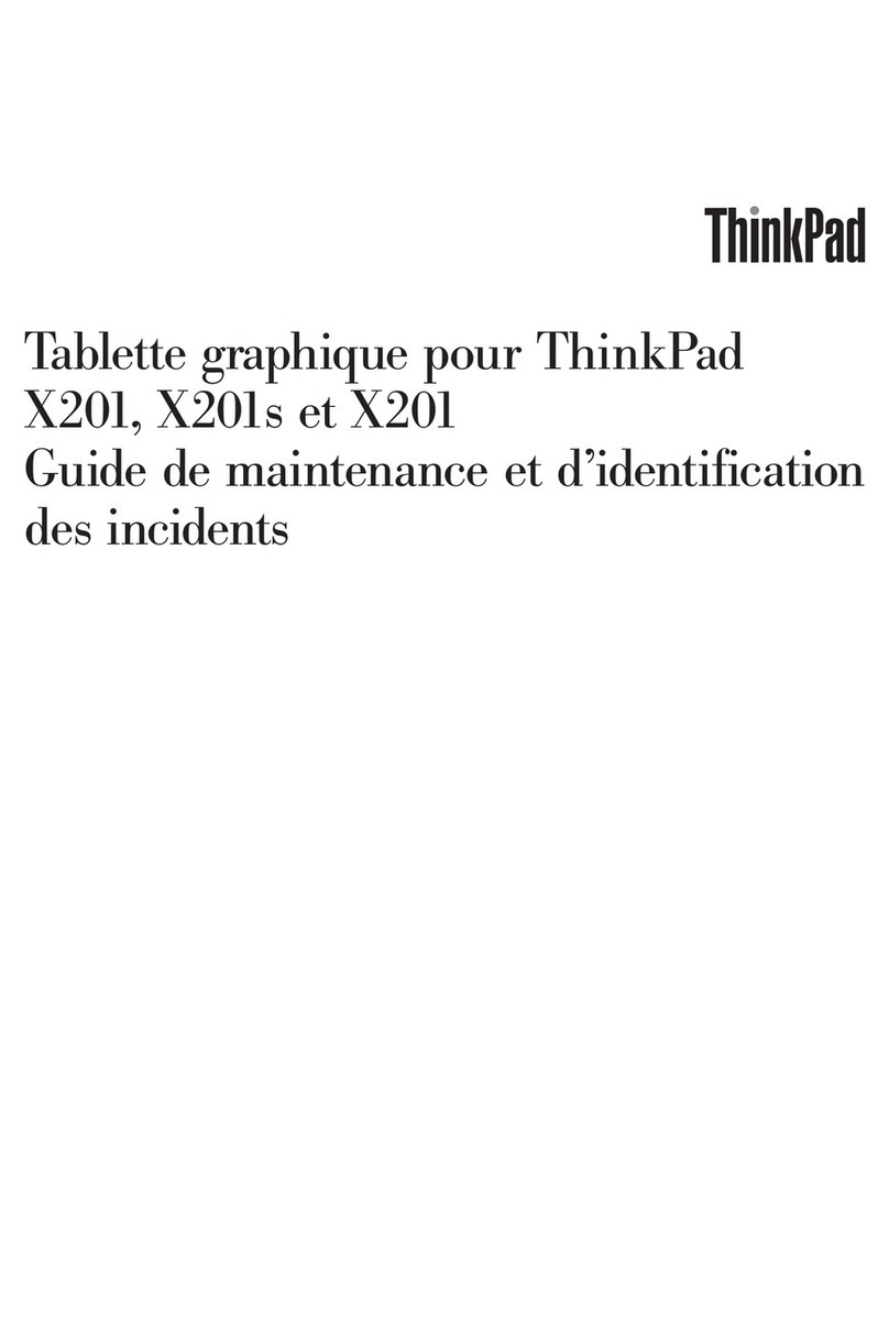 Lenovo ThinkPad X201 Tablet Guide de maintenance et d’identification des incidents