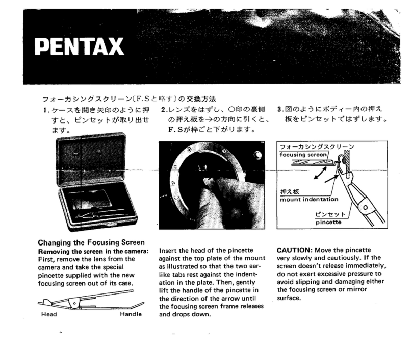 Pentax LX Interchangeable Focusing Screen User manual