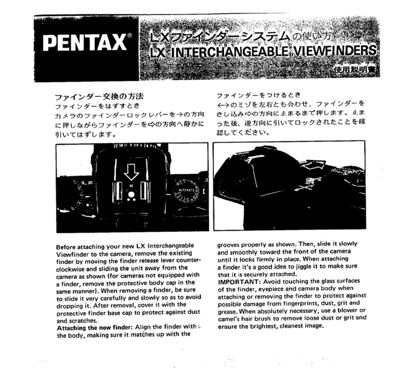 Pentax LX Interchangeable Viewfinders User manual