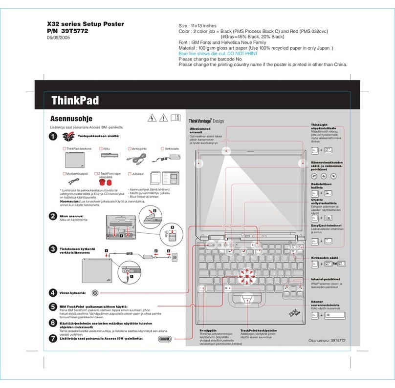 Lenovo THINKPAD X32 Setup guide