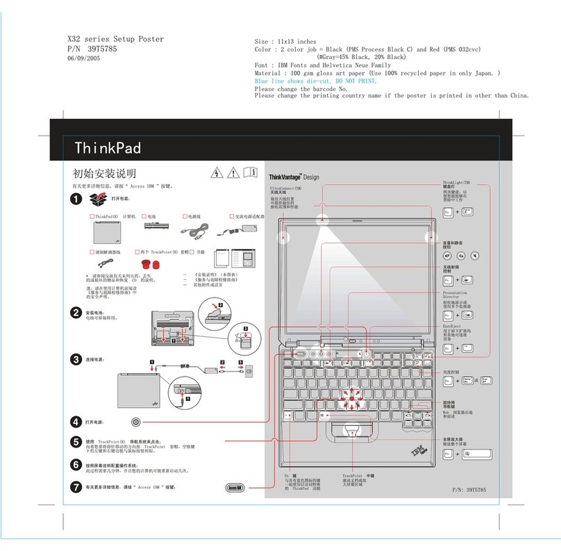 Lenovo THINKPAD X32 Setup guide