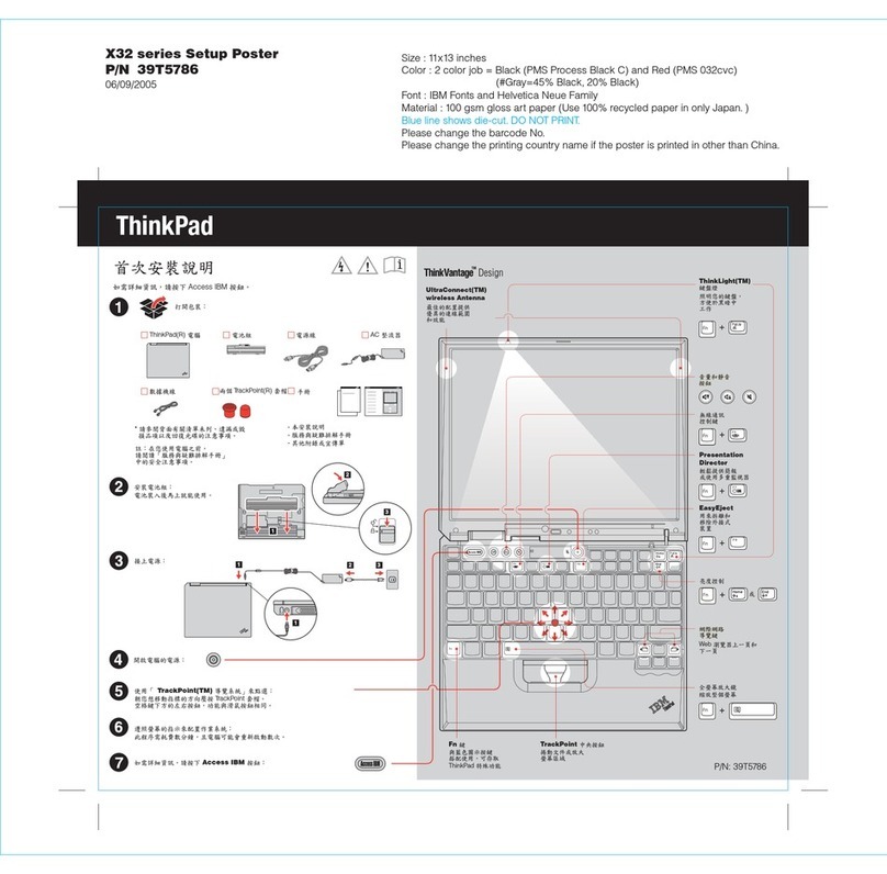 Lenovo THINKPAD X32 Setup guide