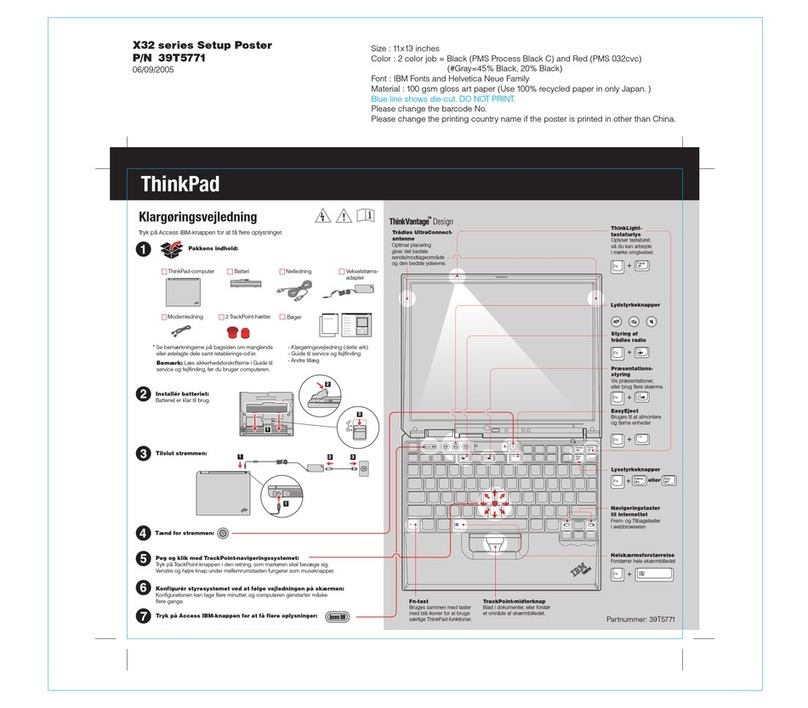 Lenovo THINKPAD X32 User manual