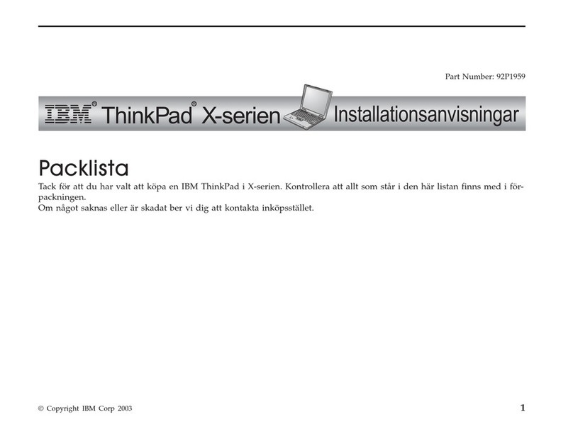 Lenovo THINKPAD X31 Installationsanvisningar