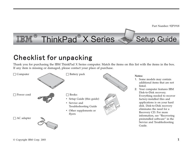 Lenovo THINKPAD X31 User manual