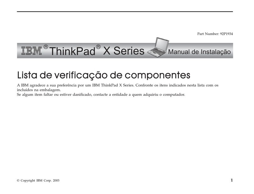 Lenovo THINKPAD X31 Manual de Instalação