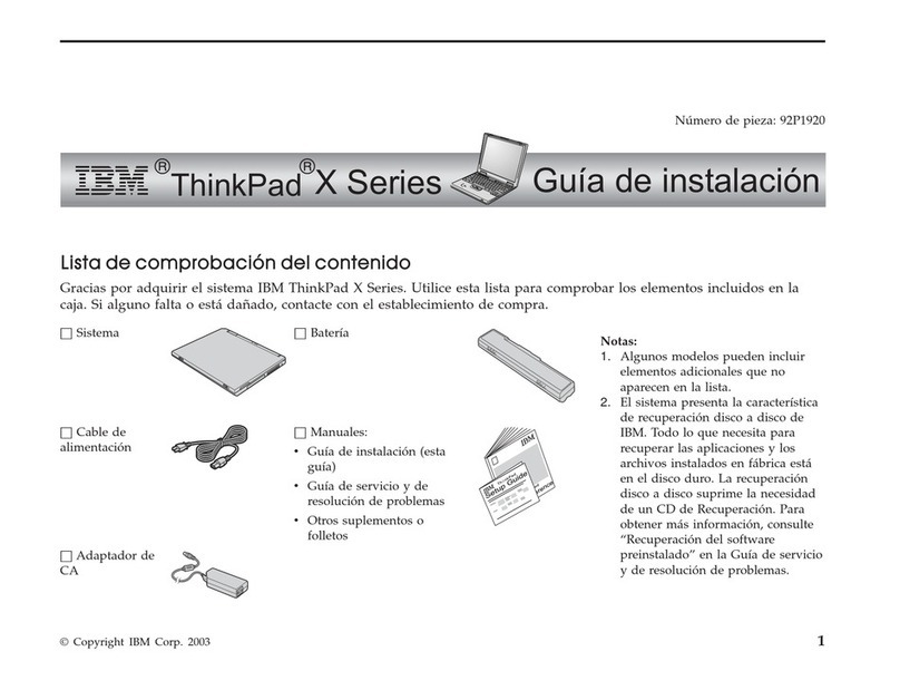 Lenovo THINKPAD X31 Guía de instalación