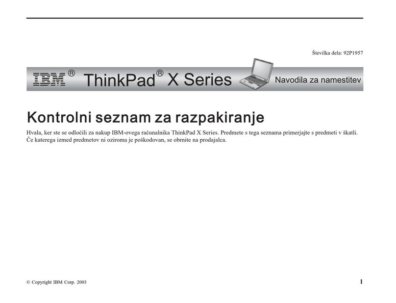 Lenovo THINKPAD X31 Navodila za namestitev