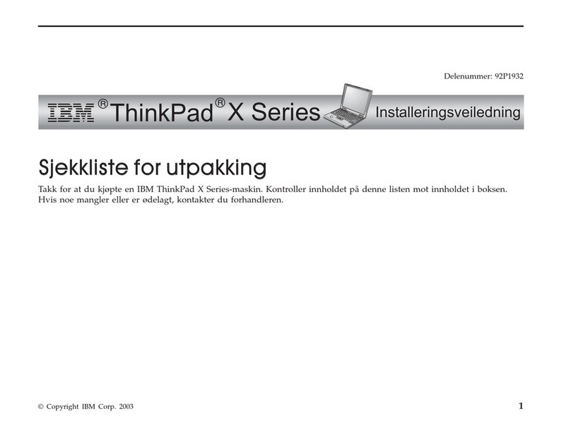 Lenovo THINKPAD X31 User manual