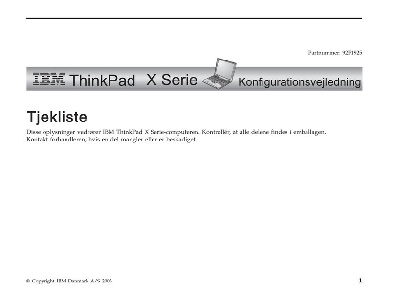 Lenovo THINKPAD X31 User manual