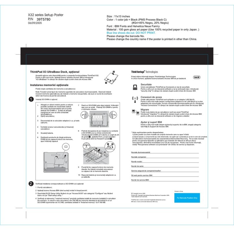 Lenovo THINKPAD X32 User manual