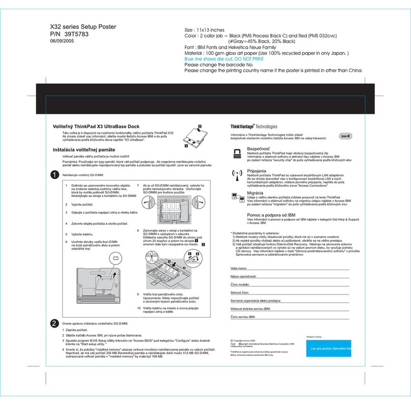 Lenovo THINKPAD X32 User manual Lenovo THINKPAD X32 User manual