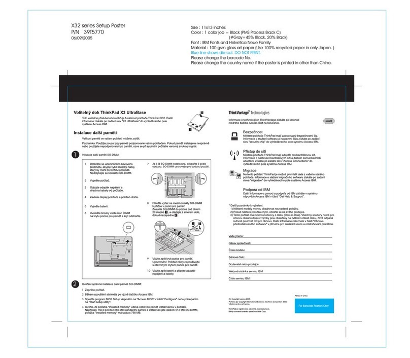 Lenovo THINKPAD X32 User manual