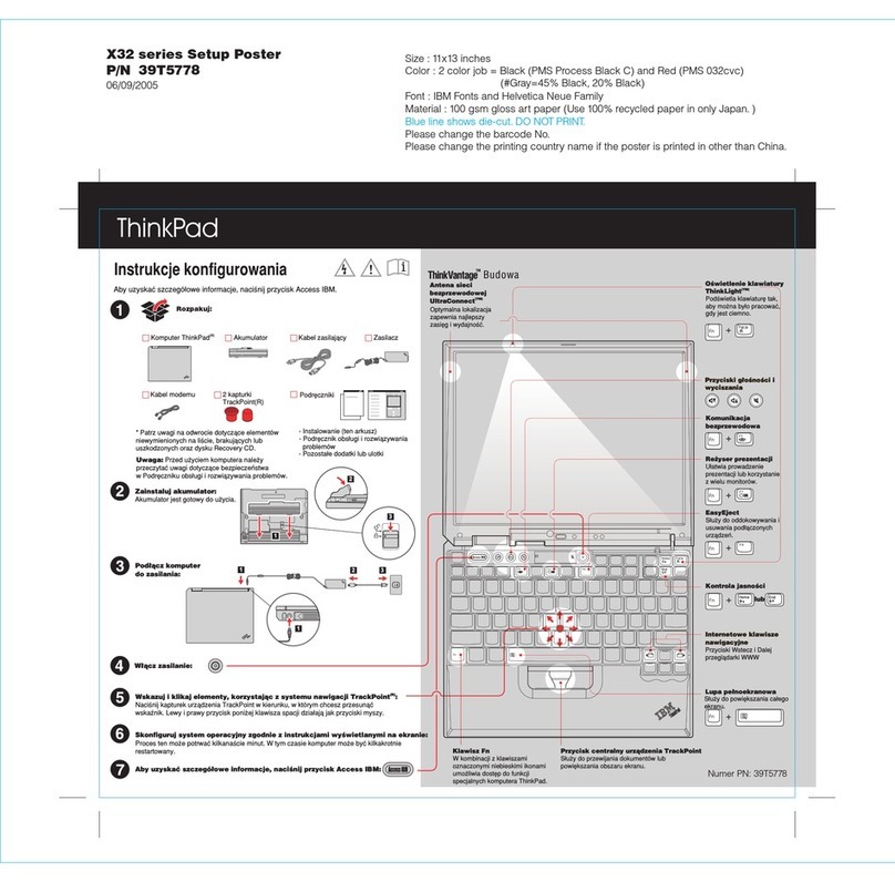 Lenovo THINKPAD X32 User manual