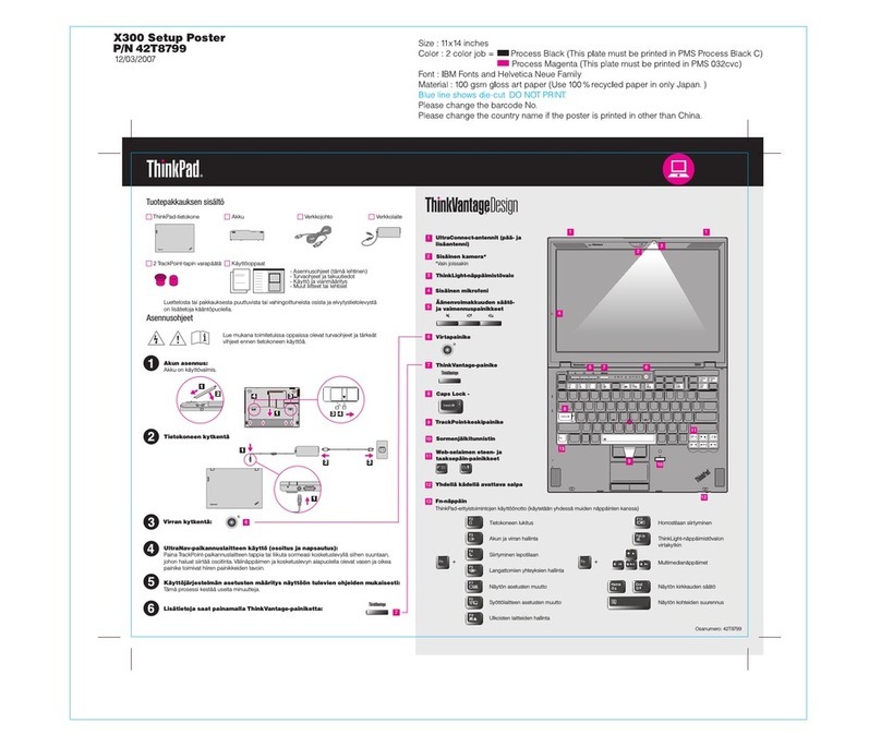 Lenovo ThinkPad X300 Setup poster