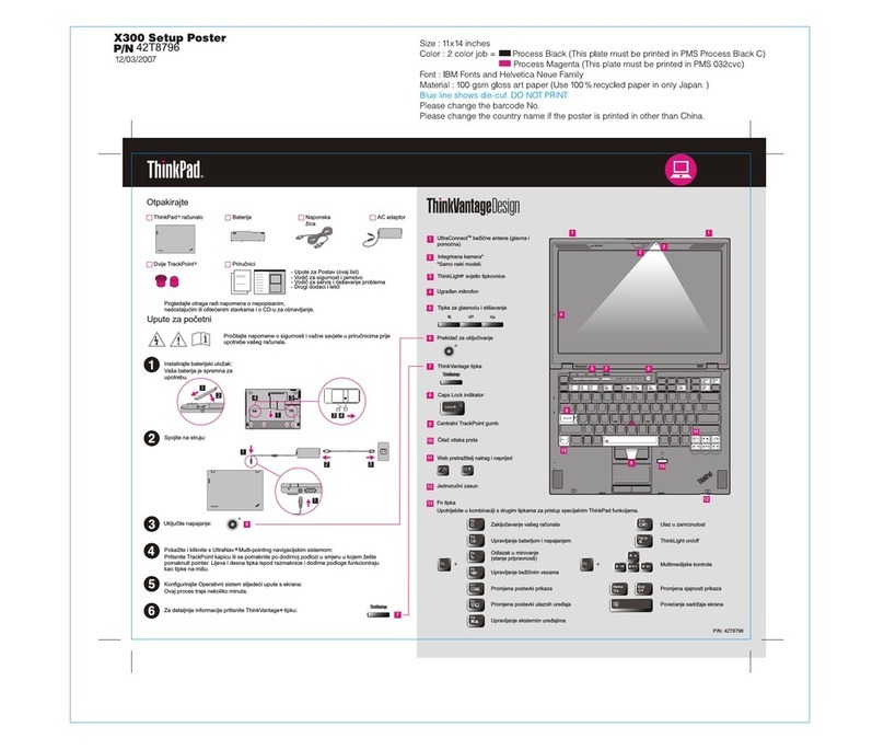 Lenovo ThinkPad X300 Setup poster