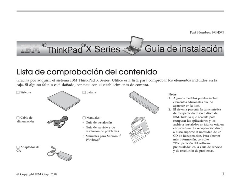 Lenovo THINKPAD X30 Guía de instalación
