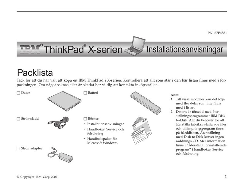 Lenovo THINKPAD X30 User manual