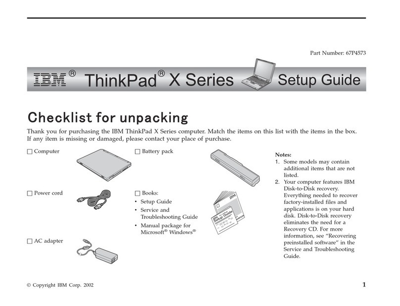 Lenovo THINKPAD X30 User manual