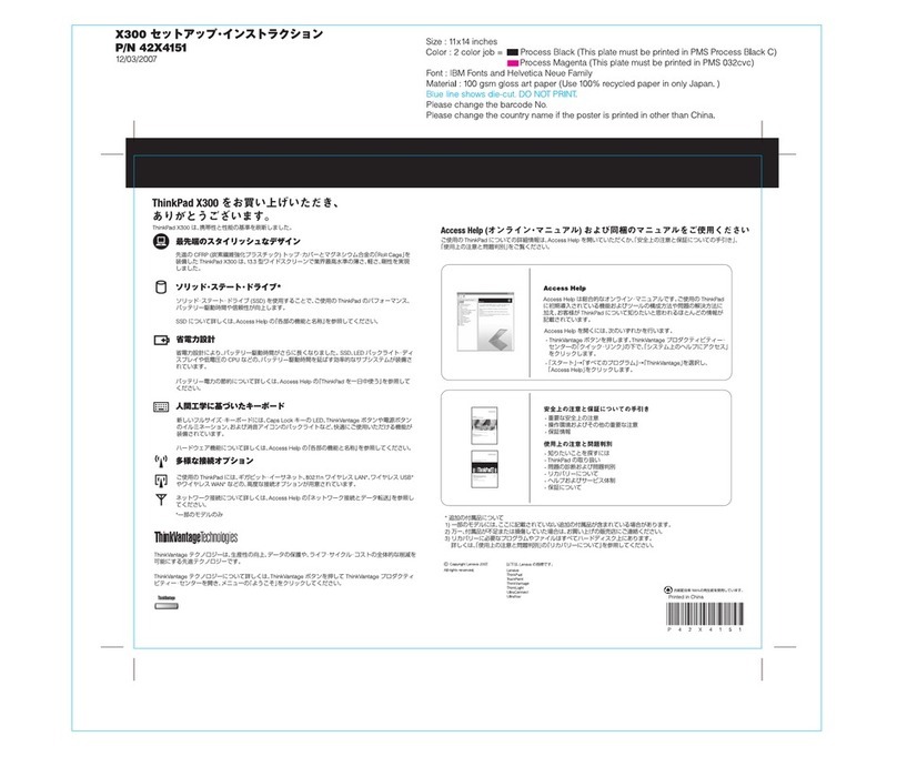Lenovo ThinkPad X300 User manual