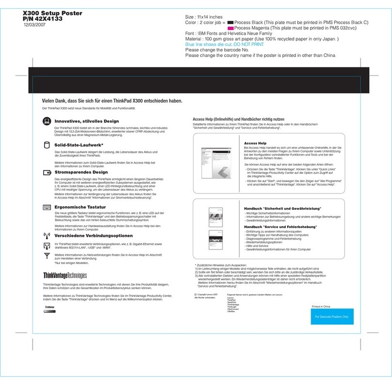Lenovo ThinkPad X300 User manual
