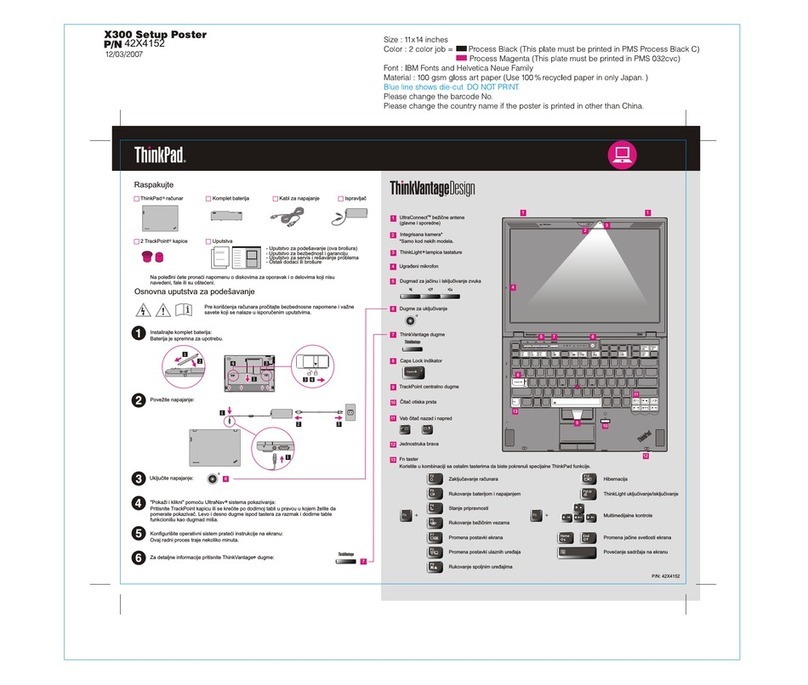 Lenovo ThinkPad X300 Setup poster