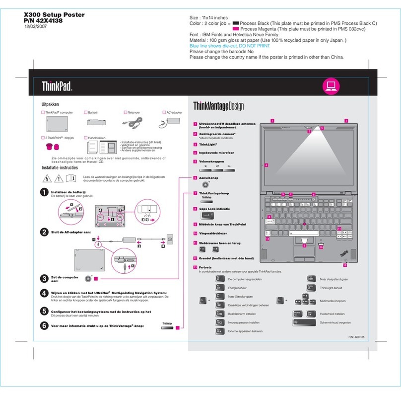 Lenovo ThinkPad X300 Setup poster