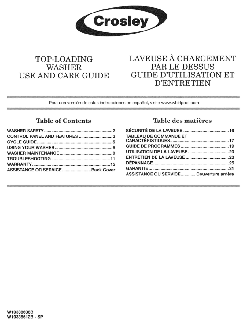 Crosley W10338608B Use and care guide