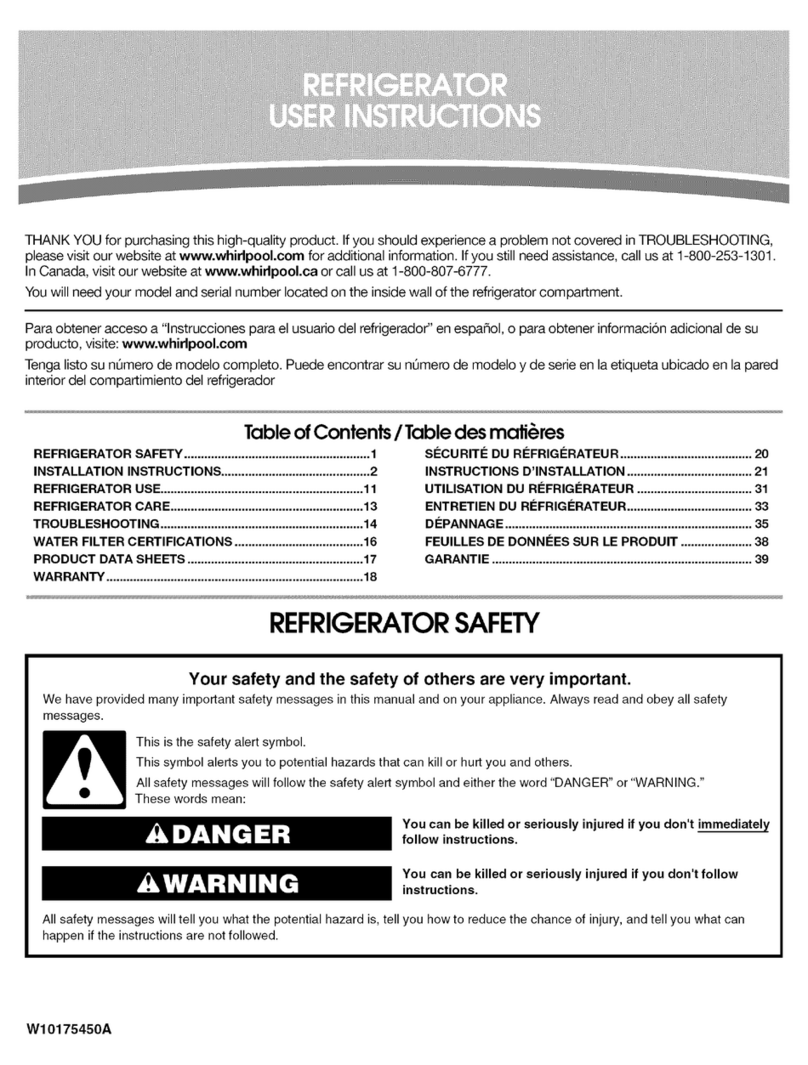 Crosley W10175450A User manual