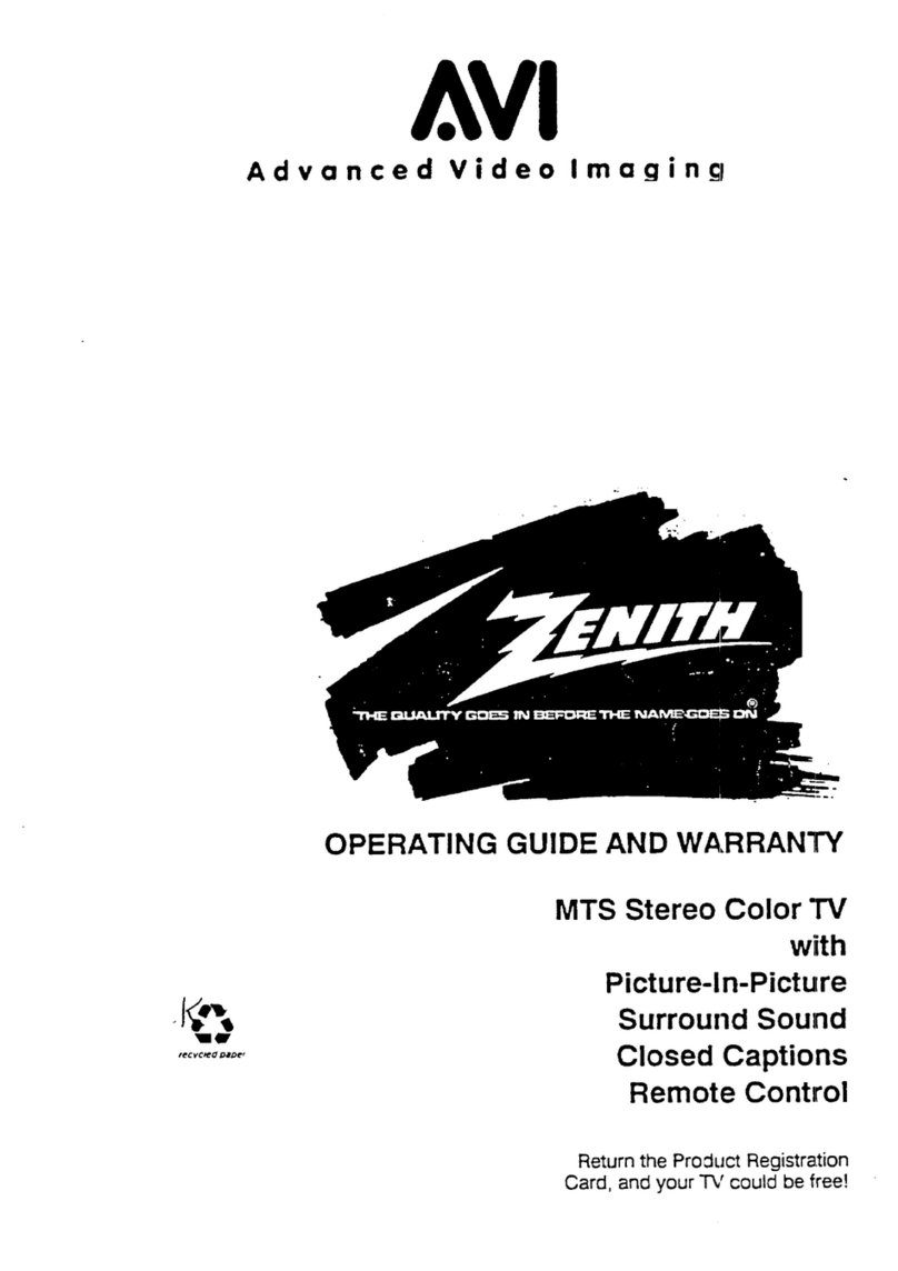 Zenith MTS Stereo Color TV Operating and maintenance manual