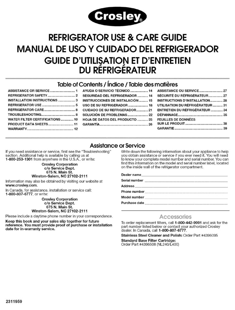 Crosley 2311959 User manual
