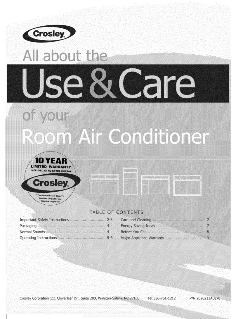Crosley 2020213A0870 User manual