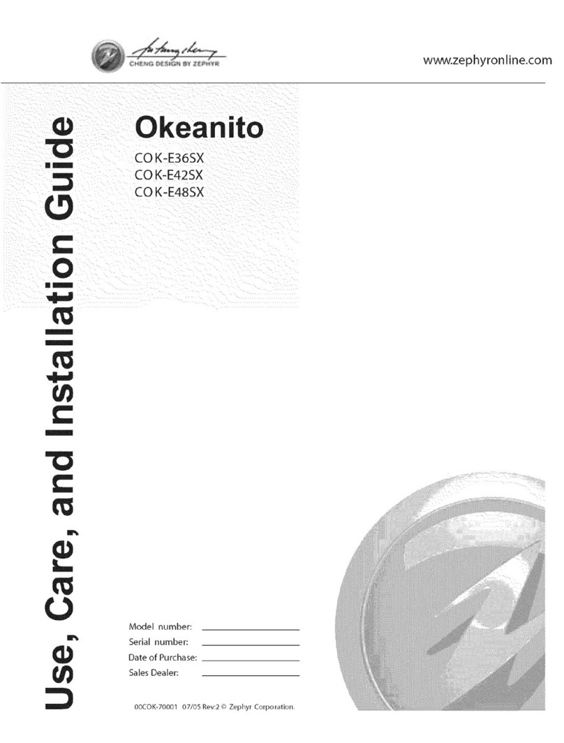 Zephyr Okeanito COK-E42SX Installation guide