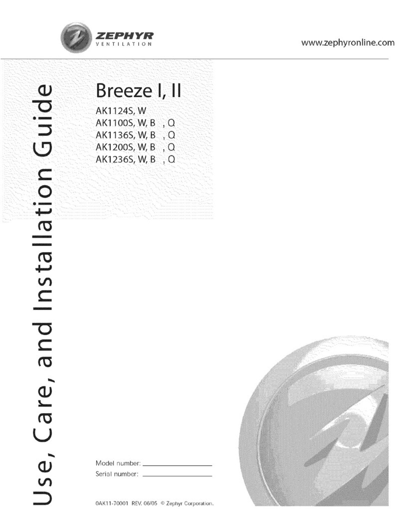 Zephyr AKI 124S Use Installation guide Zephyr AKI 124S Use Installation guide