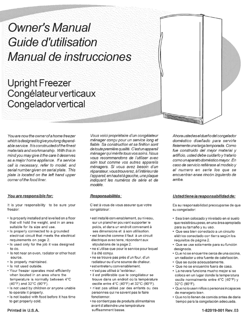 Crosley WCF15E owner's manual