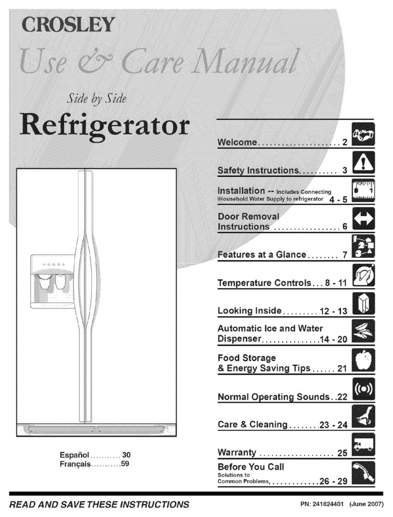 Crosley CRSE266FB3 User manual