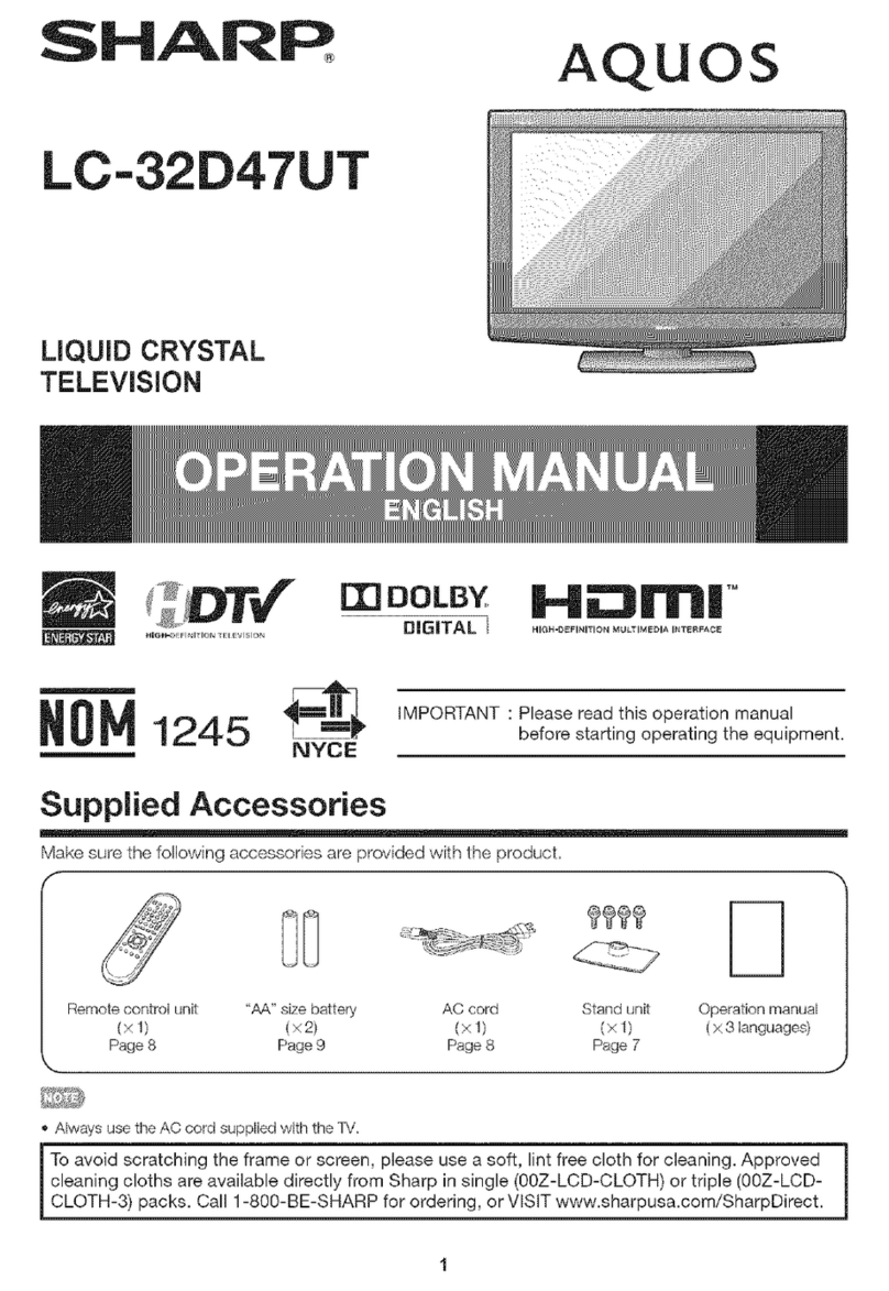 Sharp AQUOS LC-32D47UT User manual