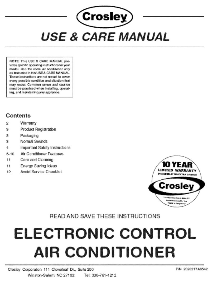 Crosley CAE12ESRB User manual